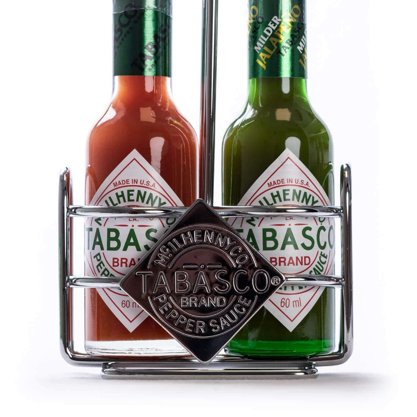 Tabasco Caddy with Red & Green Tabasco sauce Heatsupply