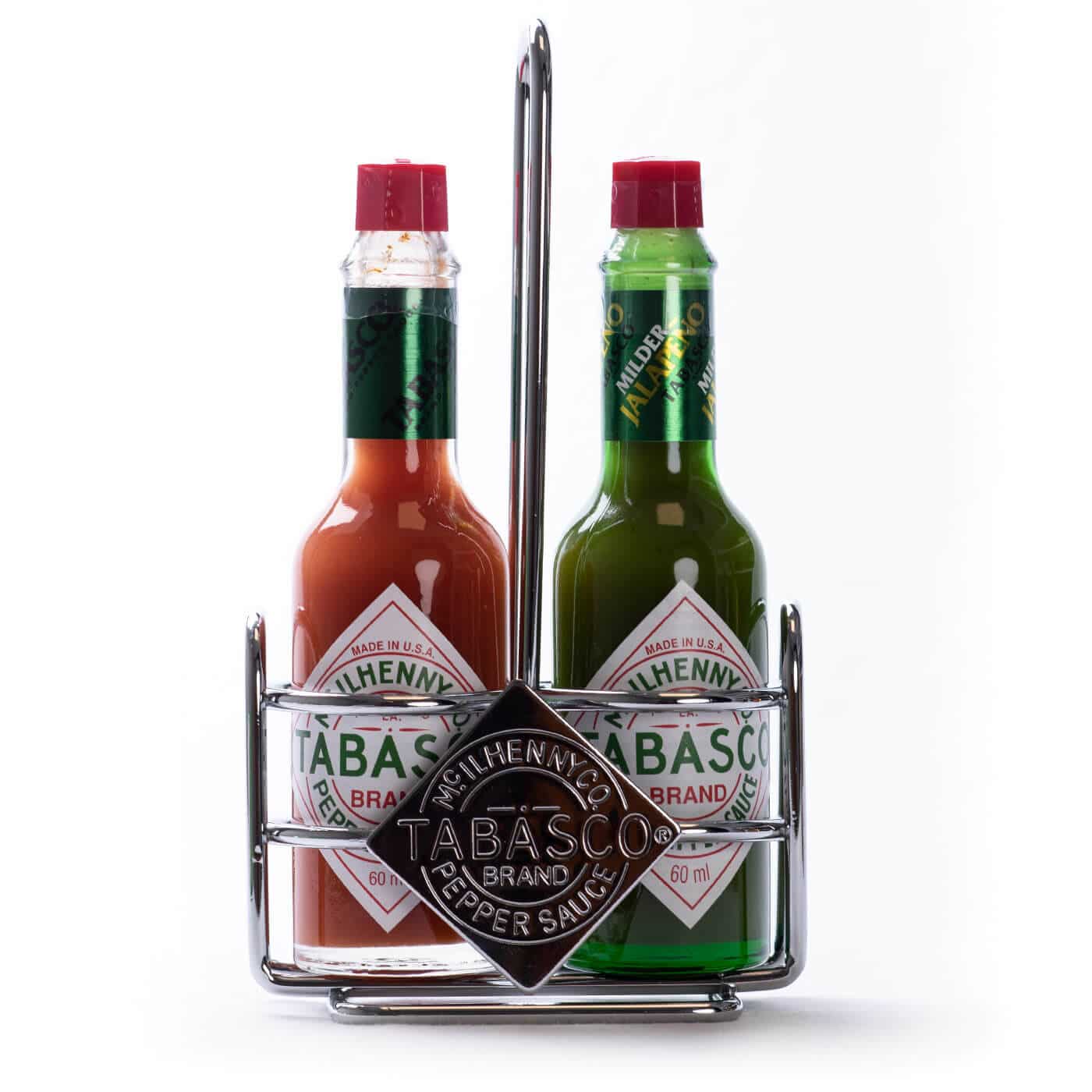 Tabasco Caddy with Red & Green Tabasco sauce Heatsupply