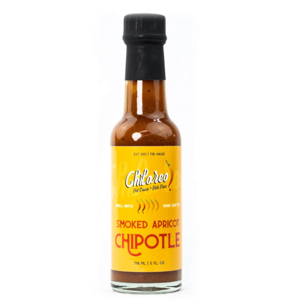 Chiloreo smoked apricot hot sauce met chipotle