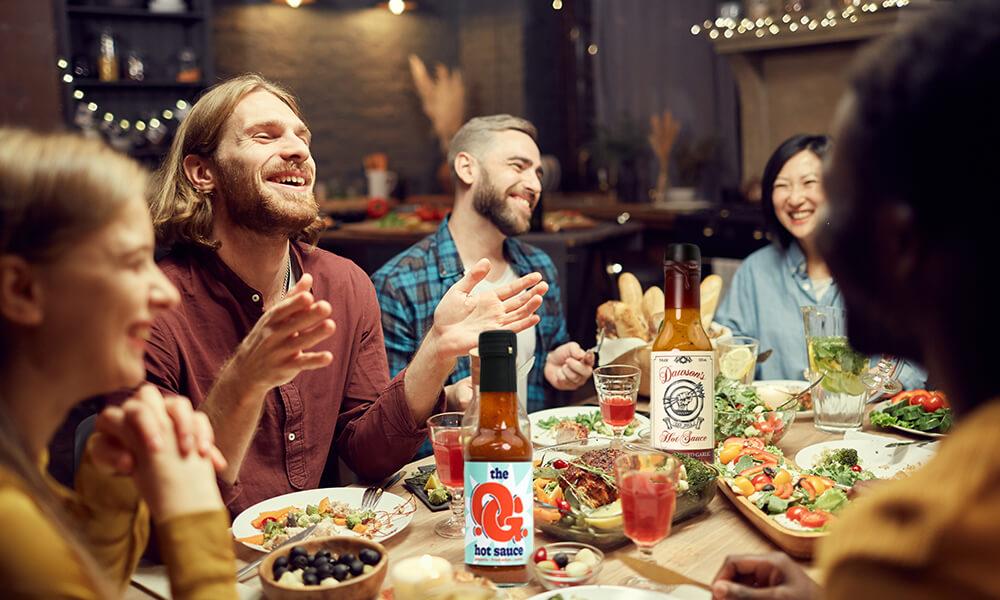 hot sauce bij het kerstdiner