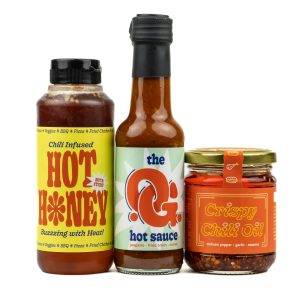 heatsupply originals pack hot sauce crispy chili oil and hot honey pack